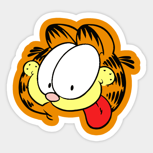Goofy Face Orange Lasagna Cat Sticker by HeyListen